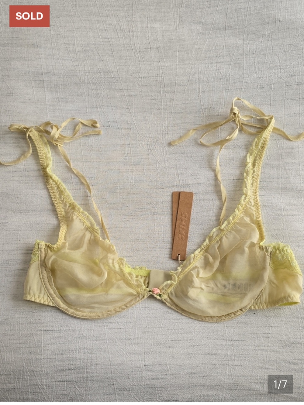 SKIMS Romance Lace Unlined Plunge Bra Size:Small Sage Multi